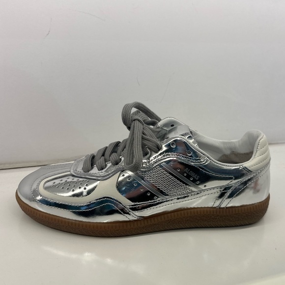 NWOT Alohas tb. 490 Leather Sneakers Rife Shimmer Silver Cream - Picture 6 of 7